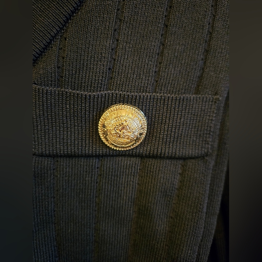 Vintage Button Embellished Ribbed Cardigan - Picture 8 of 9